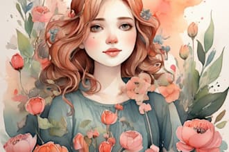 draw handmade watercolor illustration