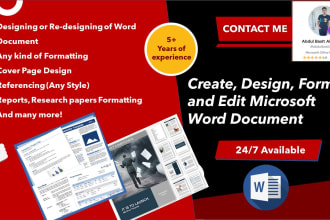 create, design, format and edit microsoft word document