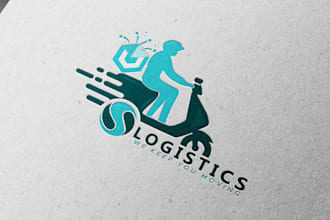 design professional logo about trucking logistics delivery transports company