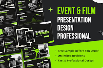 design event and film pitch deck presentation