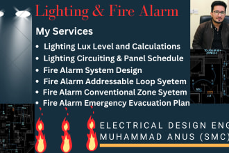 design lighting, fire alarm, cctv and public address system