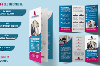 create business trifold, mortgage, medical, school admission brochure design