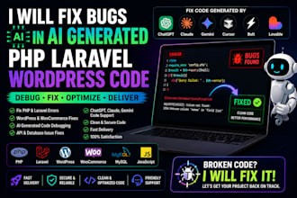 fix bugs in ai generated PHP laravel wordpress code