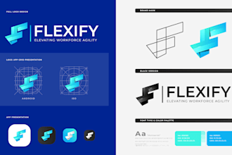 design  modern gradient tech logo for ai, startup, software, saas, app, website