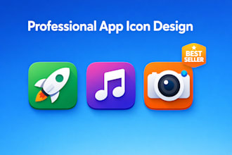 professional app icon design for mobile apps  editable  modern