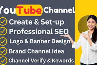 create and setup youtube channel with seo