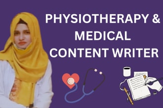 write physiotherapy and medical articles and blogs