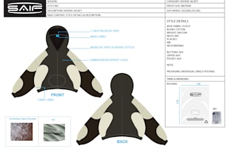 design hoodie jacket and tech pack