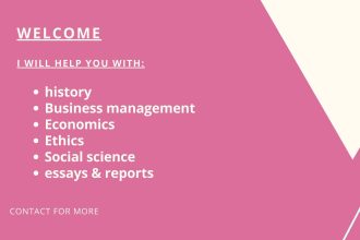 help with history, business, economics, social science, essays
