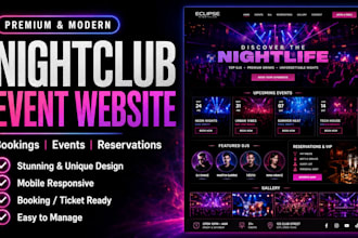 build a stunning nightclub, nightlife event and club promotion website