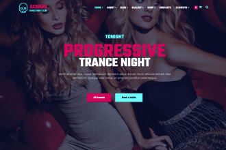night club, club promotion website, party and bar website, night life