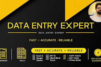 be your virtual assistant for data entry web research