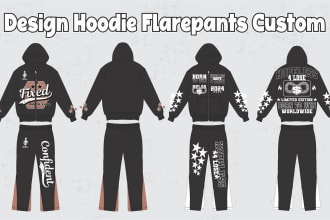 make sweatsuit streetwear urban design, hoodie flare clothes