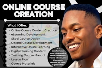 create online training course content, ecourse, curriculum, ebook online course