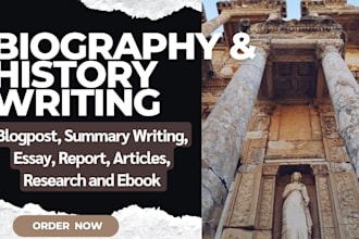 write american history, political science, religion, biography, ebook writing