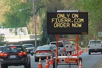write your message on a construction road sign