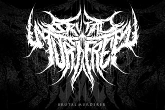 create death metal font logo, metal band,  black metal font