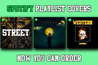 design spotify playlist cover arts and banner arts