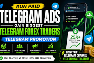 run paid telegram ads, gain biggest telegram forex traders, telegram promotion
