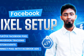 install facebook pixel, set up events and custom conversions tracking GTM ga4