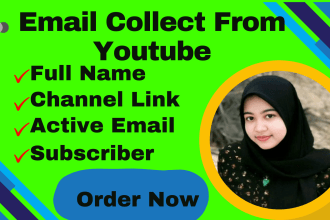 collect best youtube influencer list and valid email leads