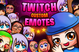 design custom twitch emotes or sub badges