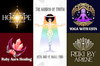 do custom sacred geometry, mystical, yoga, holistic, spiritual logo design