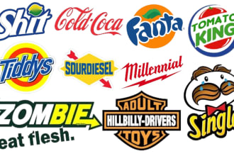 design professional parody, bootleg  logo for your brand