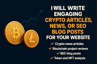 write engaging crypto articles, news, or SEO blog posts for your website