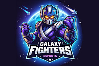 design high quality galaxy fighters esports mascot logo with express delivery