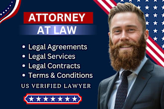 be your lawyer to draft legal contracts,agreements,lawsuits, privacy policy,nda