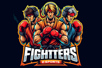 create amazing  fighters esports gaming clan mascot logo in 12 hours