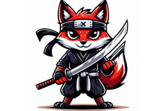 design high quality ninja fox mascot logo design  for your business