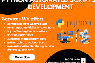 built python3 based automated bots and customizable functional scripts