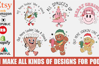 do unique retro christmas,halloween,sublimation,svg cut file bundle for pod