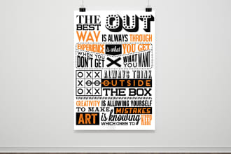 design a typography poster, wall art, and motivational poster
