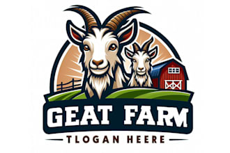 design high quality goat farm mascot logo design with satisfaction guaranteed