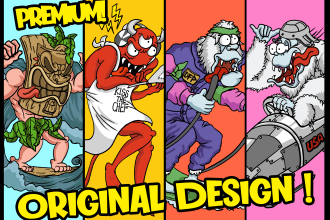 draw custom cartoon character illustration or cartoon mascot