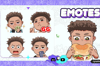 create custom cute chibi twitch emotes for your stream or youtube channell