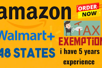 do amazon and walmart tax exemption for all states