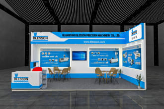 3d exhibition stand, stall, booth, kiosk designs render