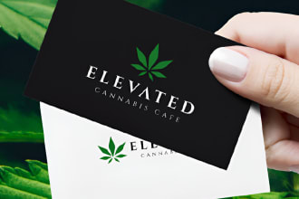 do modern cannabis weed hemp cbd business logo design