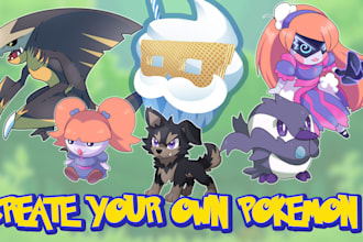 design custom fakemon and pokemon illustration concept art