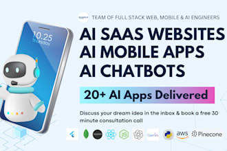 build ai saas ai chatbot ai website ai app chatgpt with full integration