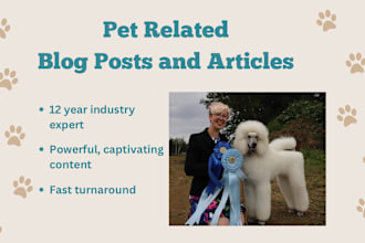 write your pet related articles or blog posts