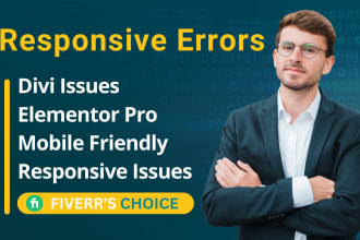 fix wordpress website issues errors bugs, responsive,CSS, elementor,divi builder