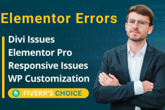 fix elementor issues errors bugs, responsive, CSS, divi builder and maintenance