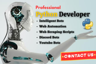 build custom automation bots,discord bots,youtube chatbots,web scraping scripts