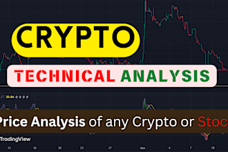 do fundamental and technical analysis of crypto or stock and write articles