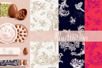 create an attractive toule de jouy print for easter